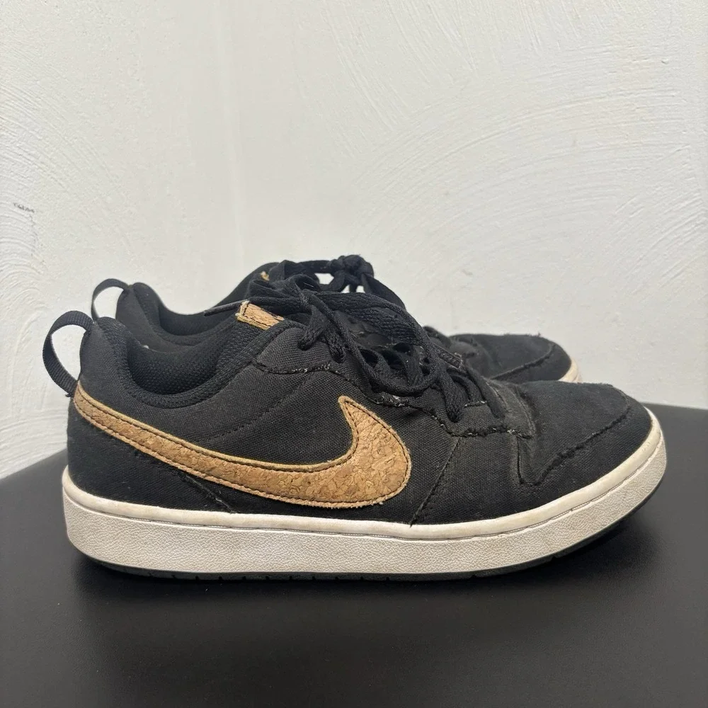 Nike Boys Court Borough Low 2 DC7949-001 Black Casual Shoes‎ Sneakers Size 6Y